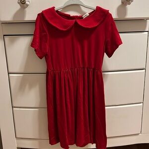 Kate Quinn red bamboo Peter Pan collar dress